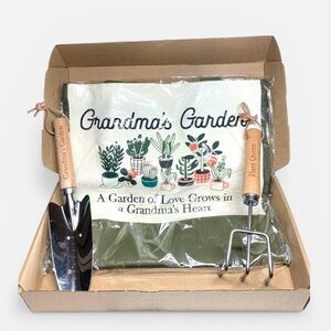 Garden Gift Set for Grandma Grandma's Garden Tote Bag & 2 Garden Tools New